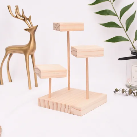 Noords Minimalistisch Hars En Vurenhout Sieraden Display Standaard Kegel Ring Houder Meerlaagse Desktop Organizer Tray