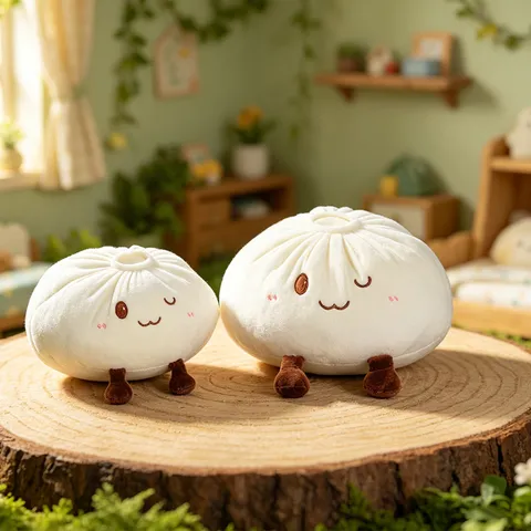 Creative Cute Baozi Shaped Plush Toy Pillow Soft Stuffed Dumpling Doll Home Decor Cushion Kids Toy