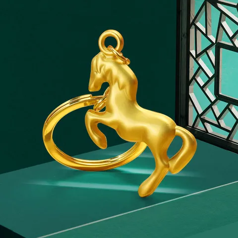 Chinese Style Zodiac Horse Keychain Metal Lucky Horse Pendant For Bag Charm New Year Gift Zinc Alloy Keychain For Car Keys Backpack