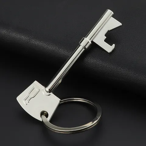 Creative Key Shaped Beer Bottle Opener Keychain Multipurpose Zinc Alloy Metal Key Ring Holder Pendant For Men Women Party Bar Accessory
