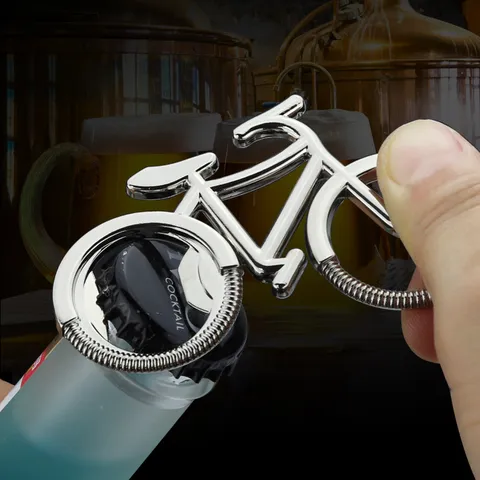 Creative Metal Bicycle Bottle Opener Zinc Alloy Silver Polished Pocket Beer Can Opener For Outdoor Cycling Club Souvenir Gift