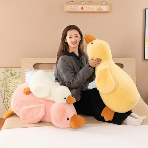 Cute Soft Stuffed Duck Plush Toy Polyester Fiber Hugging Pillow Kawaii Animal Sleep Doll Birthday Gift For Kids Girls