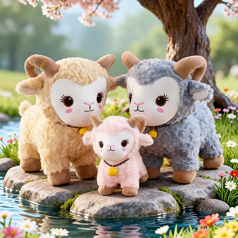 Cute Bell Sheep Plush Toy Stuffed Animal Doll Soft Cartoon Lamb Companion Gift For Kids Girls Birthday Home Decor