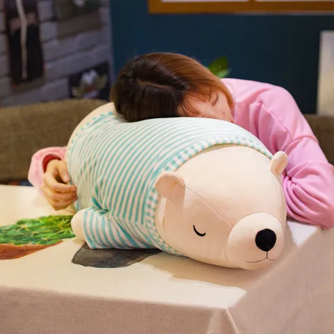 Cute Polar Bear Plush Toy Soft Stuffed Animal Pillow Cute Cartoon Doll Girl Birthday Gift Kids Toys