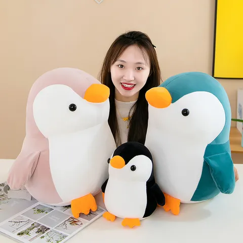 Adorable Cute Cartoon Penguin Plush Toy Stuffed Animal Soft Doll Fluffy Cushion Pillow Children Companion Birthday Gift