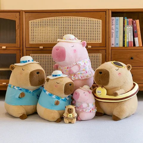 Lindo Capibara Juguete de Peluche Estilo de Enfriamiento de Verano Muñeca de Animal Relleno Suave Terciopelo de Visón Niño Juguete Calmante