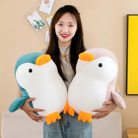 Adorable Cute Cartoon Penguin Plush Toy Stuffed Animal Soft Doll Fluffy Cushion Pillow Children Companion Birthday Gift