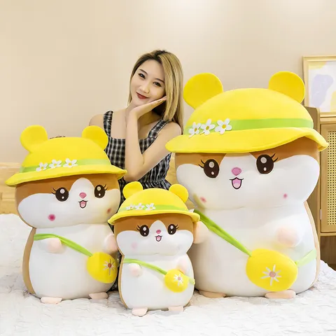 Schattige Zomer Hamster Pluche Speelgoed Knuffel Pop Zachte Kussen Cartoon Dier Speelgoed Voor Kinderen Meisjes Thuis Decor Cadeau