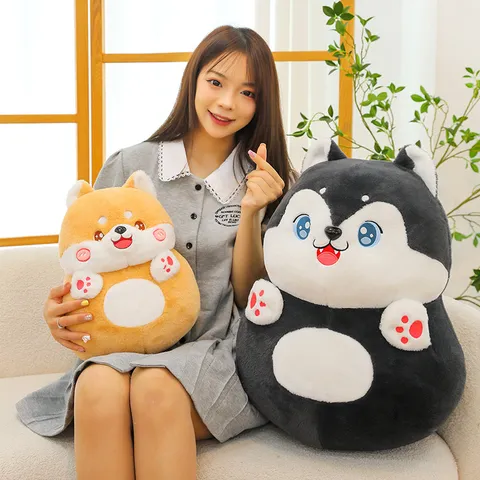 Cute Shiba Inu Husky Dog Plush Toy Stuffed Animal Soft Plush Doll Kawaii Puppy Pillow Kids Birthday Gift Home Decor