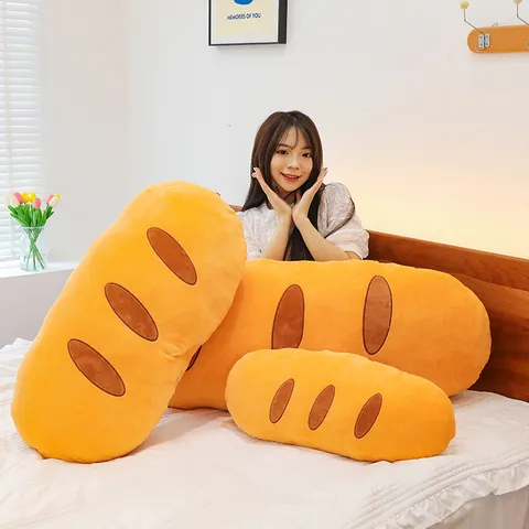 Cute Baguette Bread Plush Toy Soft Stuffed Animal Doll Creative Food Pillow Children Sleeping Companion Gift