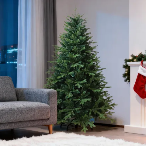 Künstlicher Weihnachtsbaum PE PVC Gemischt Hohe Dichte Kiefernnadel Baum Grün Unbeleuchtet Weihnachtsbaum Dekor