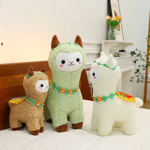 Cute Alpaca Plush Toy Soft Stuffed Animal Doll Kawaii Pillow Birthday Gift for Kids
