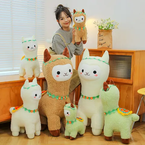 Cute Alpaca Plush Toy Soft Stuffed Animal Doll Kawaii Pillow Birthday Gift for Kids