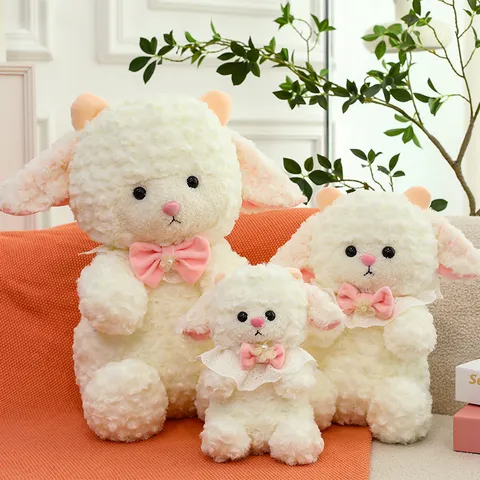 Cute Cartoon Little Sheep Plush Toy Soft Stuffed Animal Doll Kawaii Lamb Pillow Girls Kids Birthday Gift Home Decor
