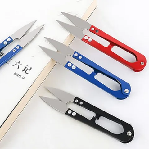 U Shaped Iron Yarn Scissors Mini Portable Tailor Scissors Cross Stitch Thread Clippers Household Sewing Cutting Tool