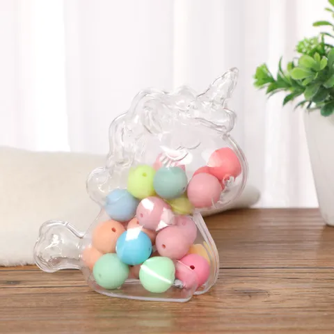 Europäisch Kreativ Transparent Kunststoff Einhorn Bonbonbox Süßes Tier Aufbewahrungsbehälter Für Hochzeit Party Kinder Spielzeug Geschenk