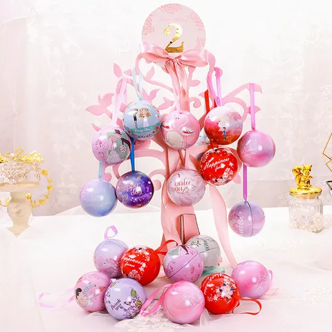 Wedding Candy Box Gift Set Tinplate Spherical Candy Containers With Display Tree Stand Party Favor Wedding Decoration