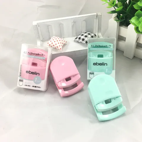 Portable Mini Plastic Eyelash Curler Travel Makeup Tool Compact Eyelash Curling Clip With Silicone Refill Pads Women Beauty