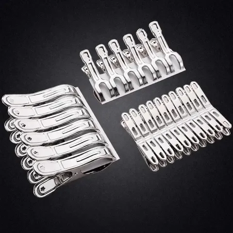 Stainless Steel Clothes Pegs Heavy Duty Metal Laundry Pins Windproof Quilt Clips Multipurpose Utility Clips For Home Drying