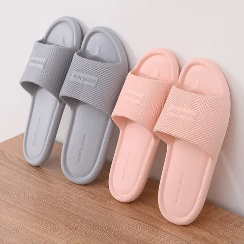 Unisex EVA Non Slip Home Slippers Summer Indoor Couple Lightweight Open Toe Sandals Soft Bottom Casual Slippers