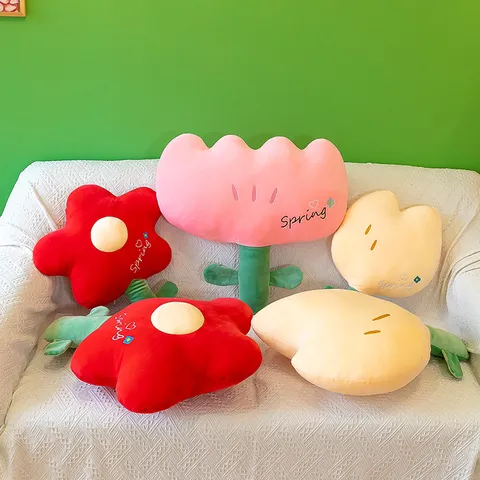 Cute Floral Plush Pillow Soft Stuffed Flower Cushion Decorative Throw Pillow For Bed Sofa Home Decor