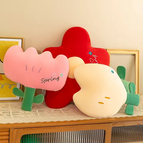 Cute Floral Plush Pillow Soft Stuffed Flower Cushion Decorative Throw Pillow For Bed Sofa Home Decor