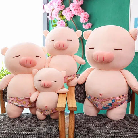 Simpatico Peluche di Maiale di Cartone Animato Morbido Bambola di Peluche Carino Costume da Bagno Cuscino di Maialino Regalo di Compleanno per Bambini