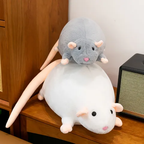 Cute Mouse Plush Toy Stuffed Animal Pillow Soft Cushion Fluffy Doll Kids Birthday Gift Home Decor