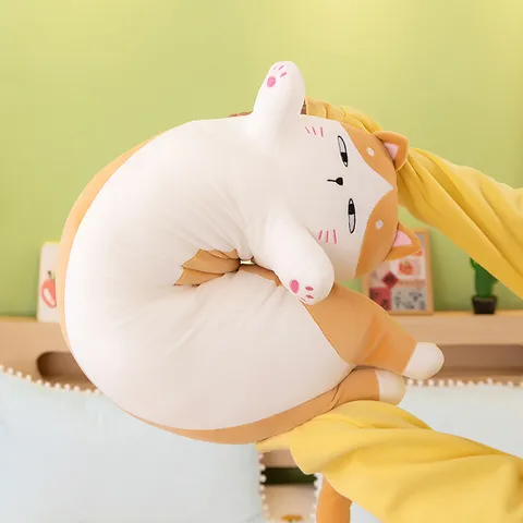 Cute Long Cat Plush Toy Stuffed Animal Soft Pillow Cute Kitty Doll Cushion Bed Sleeping Companion for Kids Teens