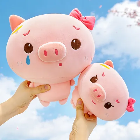 Cute Pink Pig Stuffed Animal Plush Toy Cute Standing Doll Soft PP Cotton Kawaii Birthday Gift For Girls