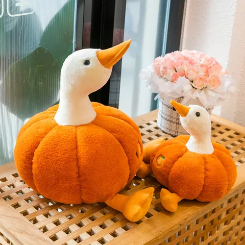 Giocattolo di Peluche Oca Zucca Creativo Carino Animale Stuffed Bambola Morbido Cuscino in Cotone Piuma Regalo di Compleanno Decorazione Casa