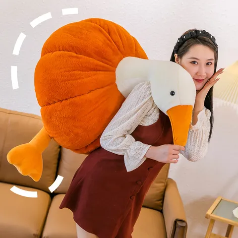 Giocattolo di Peluche Oca Zucca Creativo Carino Animale Stuffed Bambola Morbido Cuscino in Cotone Piuma Regalo di Compleanno Decorazione Casa