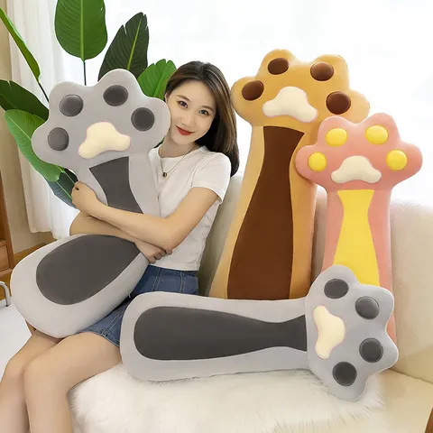Cute Cat Paw Plush Pillow Stuffed Animal Toy PP Cotton Filling Bed Companion Cushion