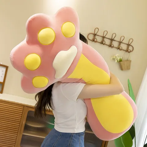 Cute Cat Paw Plush Pillow Stuffed Animal Toy PP Cotton Filling Bed Companion Cushion