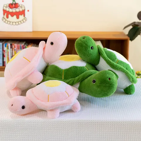 Cute Fried Egg Turtle Plush Toy Soft Stuffed Animal Doll Kawaii Ocean Turtle Pillow Birthday Gift For Kids