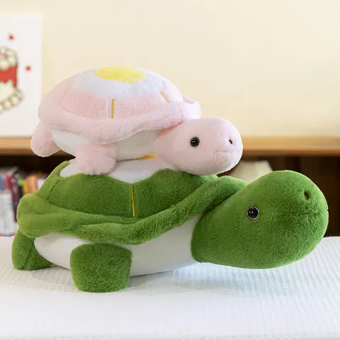 Cute Fried Egg Turtle Plush Toy Soft Stuffed Animal Doll Kawaii Ocean Turtle Pillow Birthday Gift For Kids
