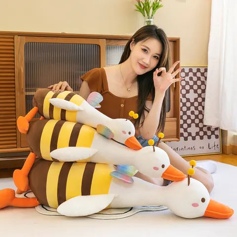 Divertente Peluche Oca Ape Morbido Peluche Animale Bambola Carino Cartoon Anatra Cuscino Decorazione Casa Compagno Regalo