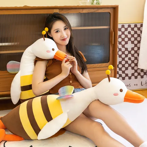 Divertente Peluche Oca Ape Morbido Peluche Animale Bambola Carino Cartoon Anatra Cuscino Decorazione Casa Compagno Regalo