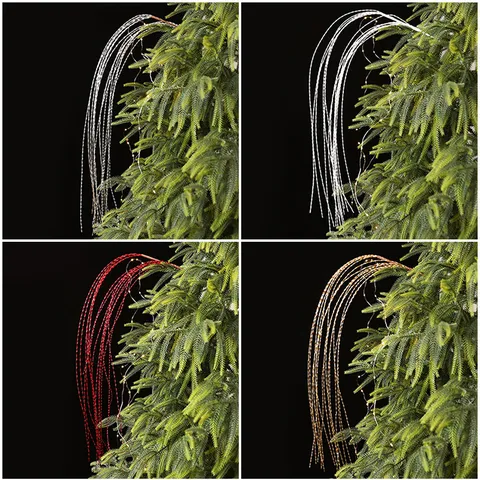 Glitter Christmas Floral Picks Spiral Spray Tree Sticks Ornaments For DIY Winter Holiday Atmosphere Banquet Party Home Decor Arrangement