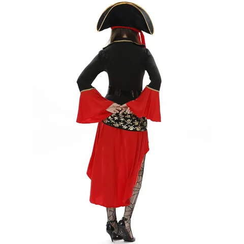 Costume de Reine Pirate des Caraïbes pour Femmes Pour Halloween Carnaval Fête Performance Robe de Jeu de Rôle de Capitaine
