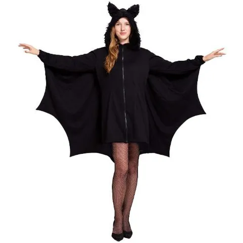 Damen Halloween Fledermaus Kostüm Samt Kleid Mit Kapuze Und Flügeln Vampir Cosplay Outfit Gothik Party Kleidung Für Frauen