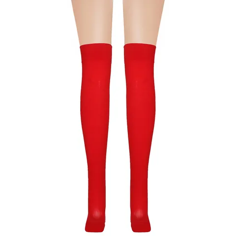 Damen Nylon Weihnachtsstrümpfe Overknee Mit Schleife Kunstpelzbesatz Rot Einfarbig Und Netzstrümpfe Für Weihnachtsfeier