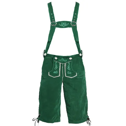Costume Traditionnel Allemand Oktoberfest Lederhosen pour Hommes Femmes Fête de la Bière Bavaroise Pantalon à Bretelles Brodé Spectacle de Scène Tenue de Fête