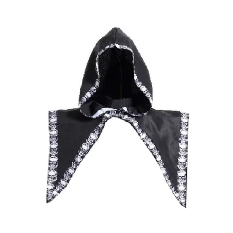Halloween Totenkopf Druck Kapuzenumhang Hexe Sensenmann Cape Mittelalter Punk Kostüm Für Damen Gothic Party Cosplay