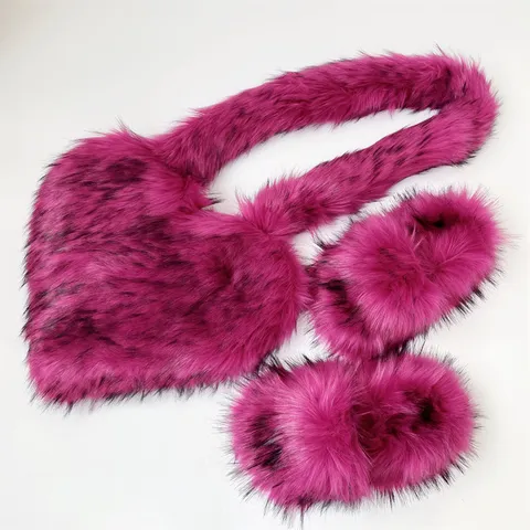 Women Faux Fur Slippers Fluffy Warm Winter House Shoes Soft Plush Indoor Casual Comfortable Slip On Footwear