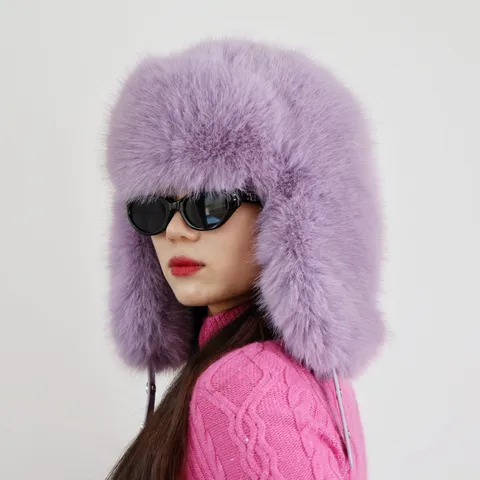Cappello da Trapper in Pelliccia Sintetica di Volpe Caldo Invernale da Donna Ushanka Bomber Sci