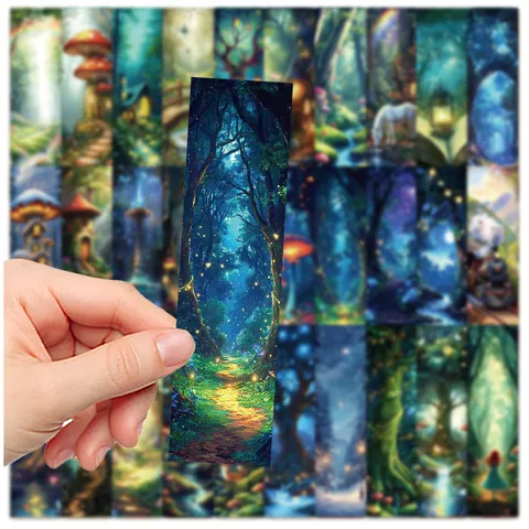 Mystical Forest Bookmark Set Creative Dreamy Reading Book Markers Aesthetic Paper Page Markers For Students Office Supplies