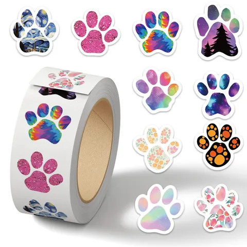 Leuke Hondenpootafdruk Zelfklevende Stickers Voor Scrapbooking Dagboek Telefoonhoesje Decoratie Kantoorbenodigdheden