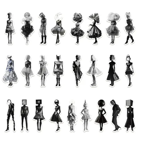 Adesivi Monocromatici di Fotografia Surrealismo Minimalista Impermeabili DIY Decalcomanie Creative Per Bagagli Diario Quaderno Arte