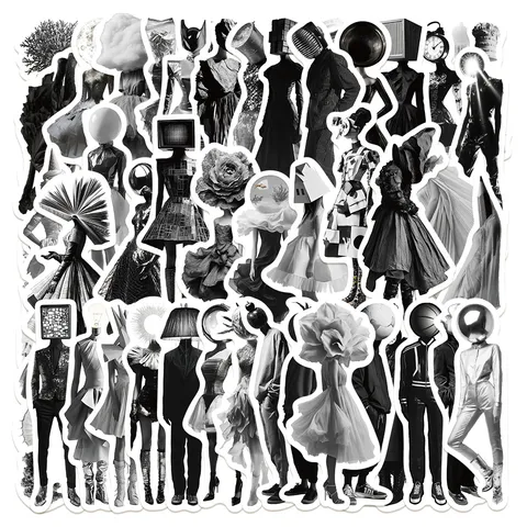 Adesivi Monocromatici di Fotografia Surrealismo Minimalista Impermeabili DIY Decalcomanie Creative Per Bagagli Diario Quaderno Arte